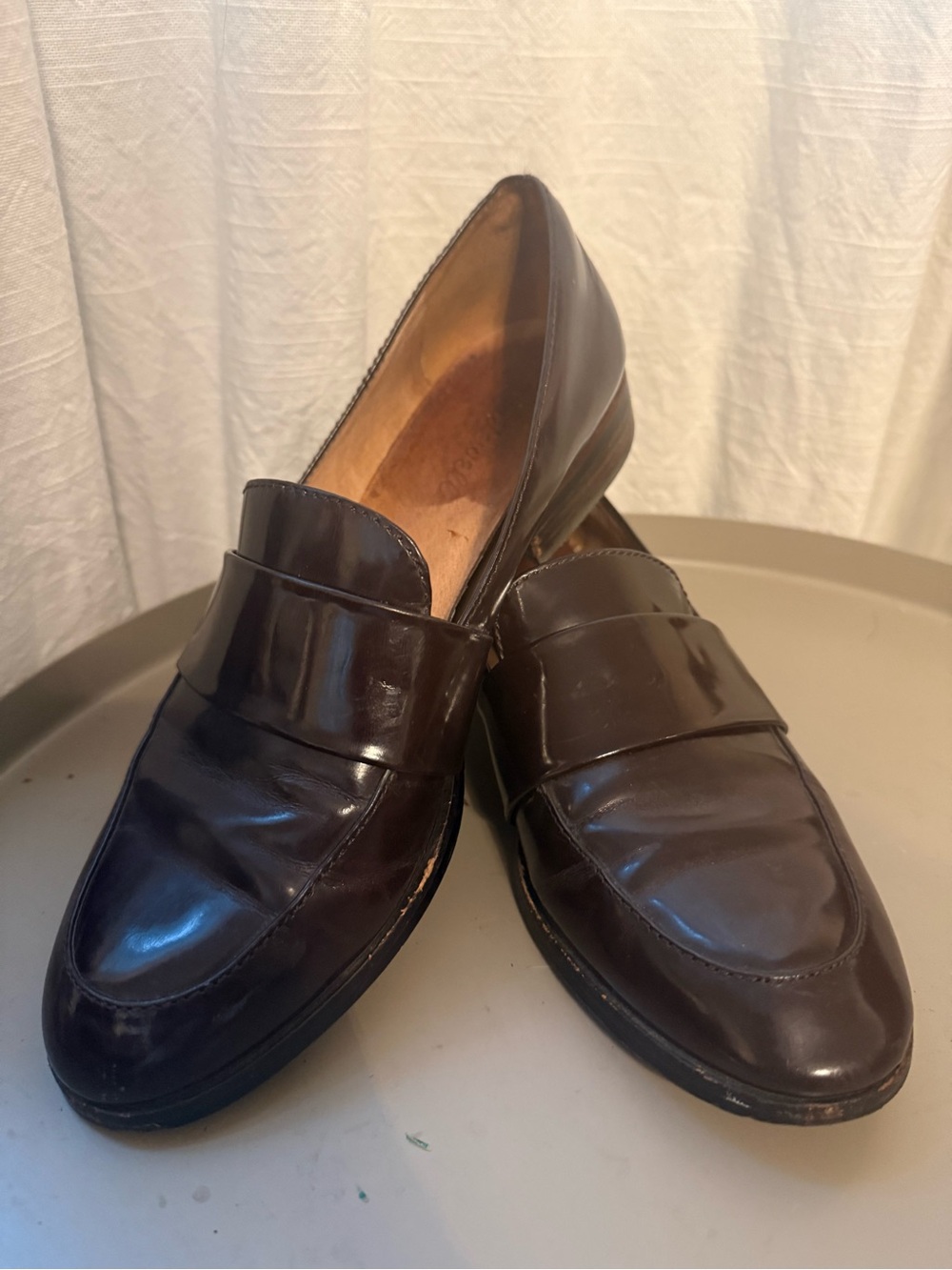 Madewell 8 Elin Patent Leather Loafer Burgundy Flat Office Classic Preppy